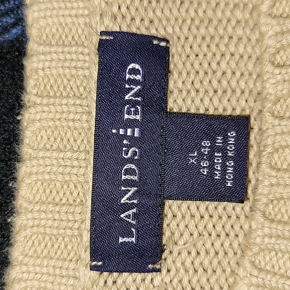 Vintage. Lands' End. Thick cotton knit crewneck pullover. Men's size XL - Picture 2 of 16